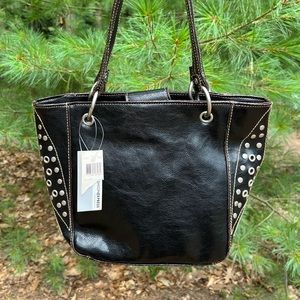 Y2K Studded Faux Leather Handbag NWT Grunge Edgy Goth